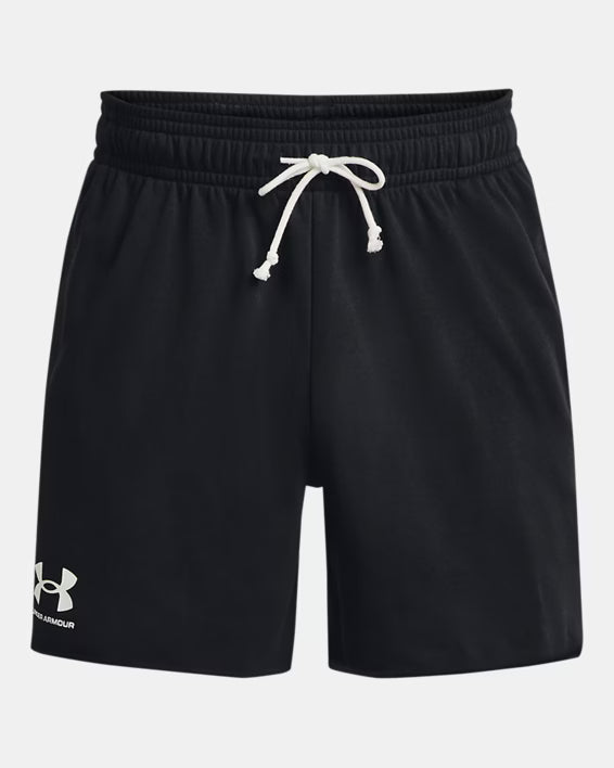 Under Armour Shorts da Allenamento UA Rival Terry 6 inches Misto Cotone Nero Uomo