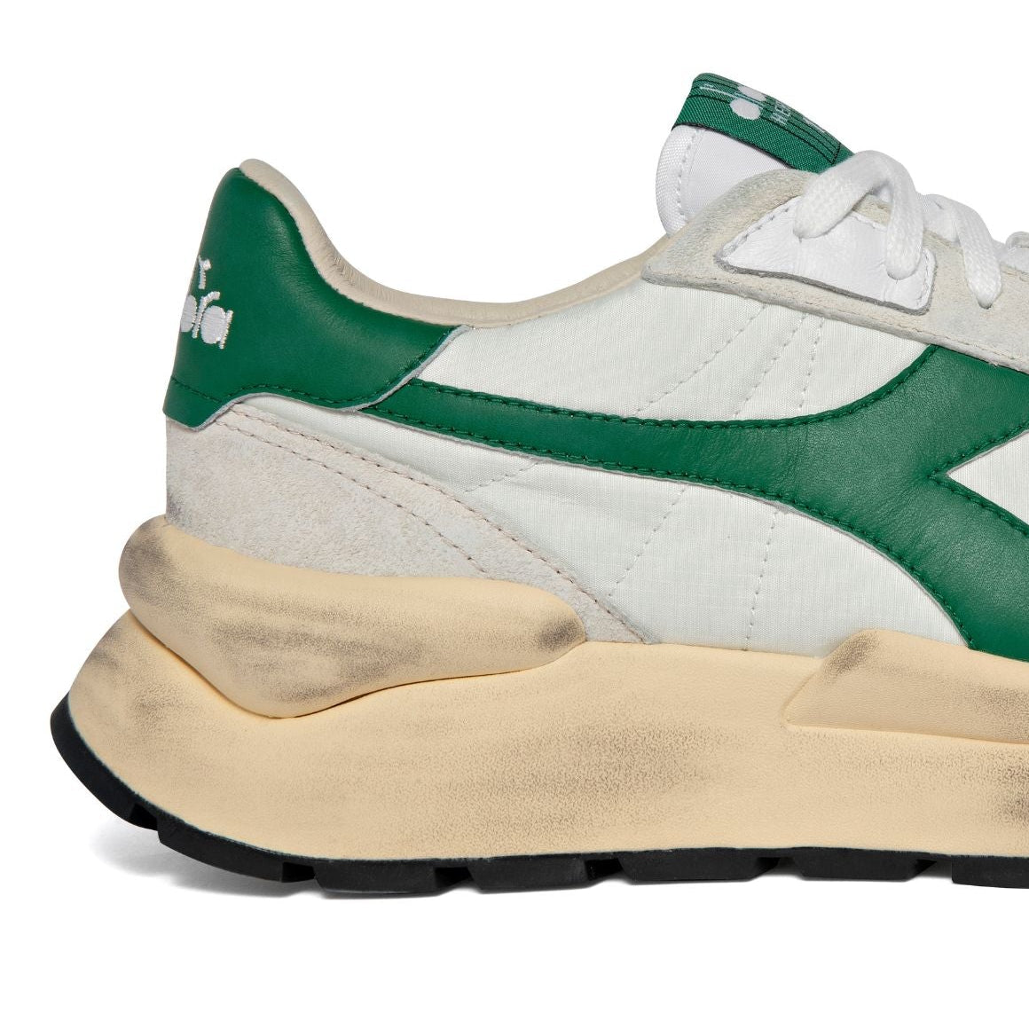 Diadora Heritage Sneaker Uomo Mercury Elite Sprint SW Tomaia in Pelle Bianco Verde