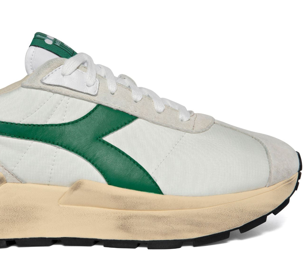 Diadora Heritage Sneaker Uomo Mercury Elite Sprint SW Tomaia in Pelle Bianco Verde
