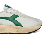 Diadora Heritage Sneaker Uomo Mercury Elite Sprint SW Tomaia in Pelle Bianco Verde