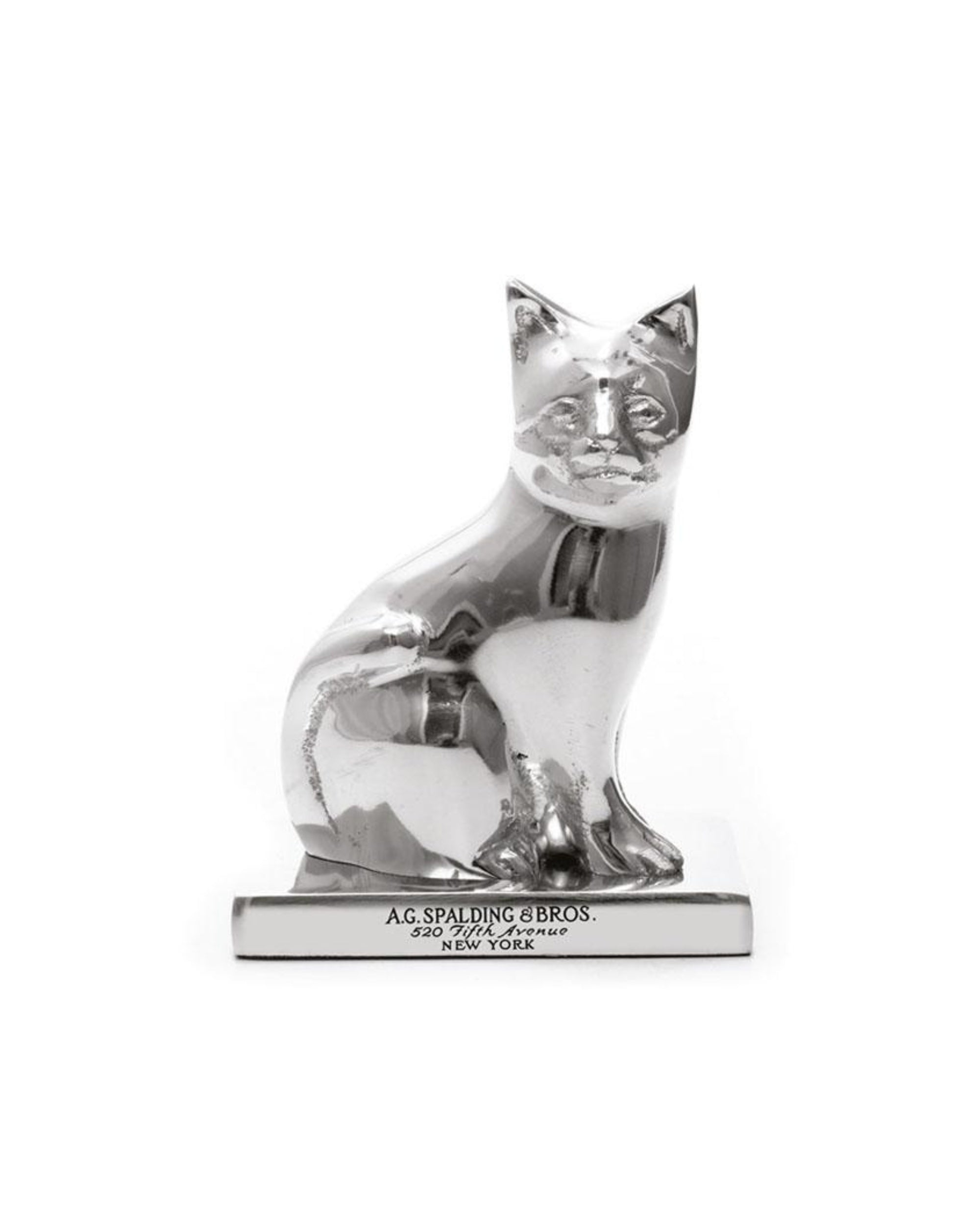 Agspalding&amp;bros. Office Paperweight 'sitting Cat' Silver Unisex