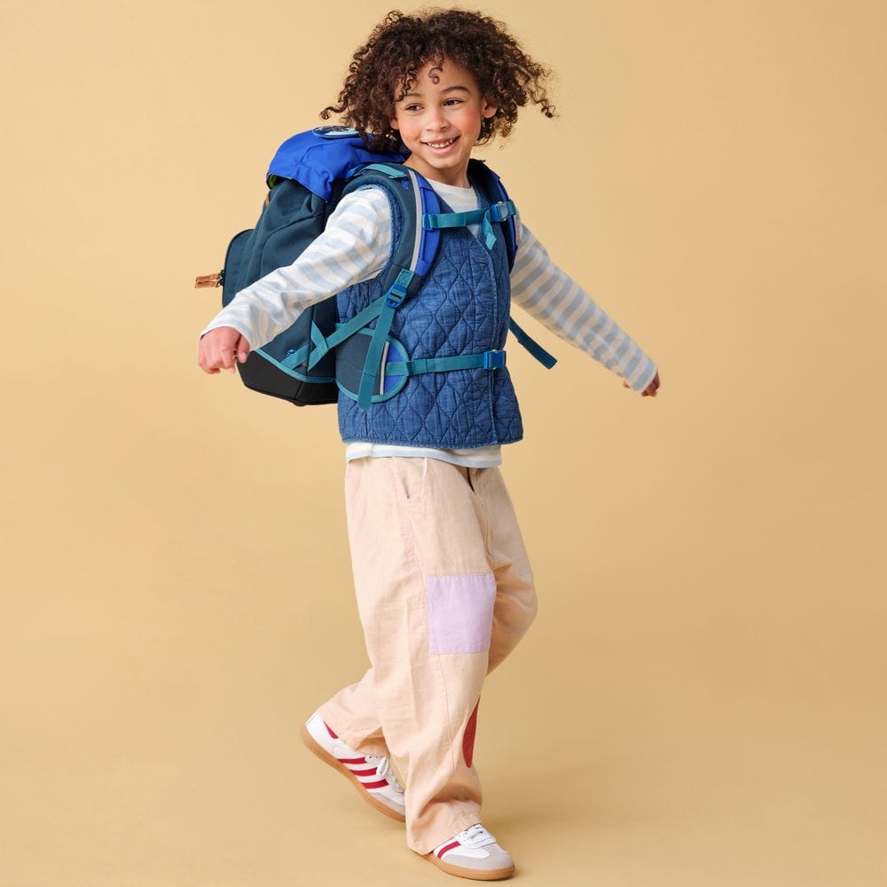 Ergobag Ergonomico Personalizzabile Eco Resistente ad Acqua e Sporco Blu Orso esploratore artico