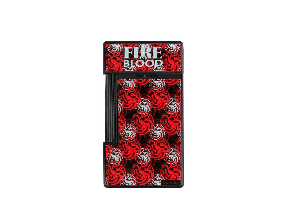 S.t.dupont accendino gas Slimmy limited edition Got Game of Thrones Targaryen Nero 028112