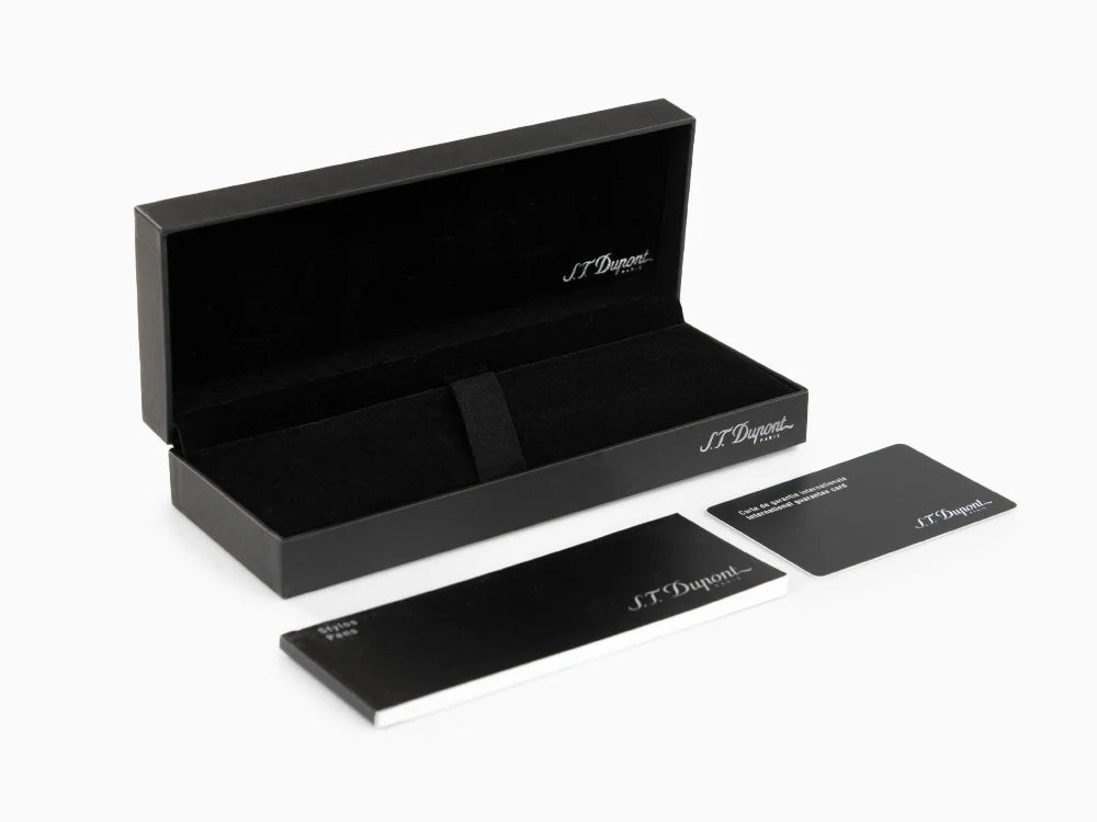 S.t.dupont biro penna roller fibra di carbonio Pvd lucido nero lava 14,8x1,5 cm 412397L