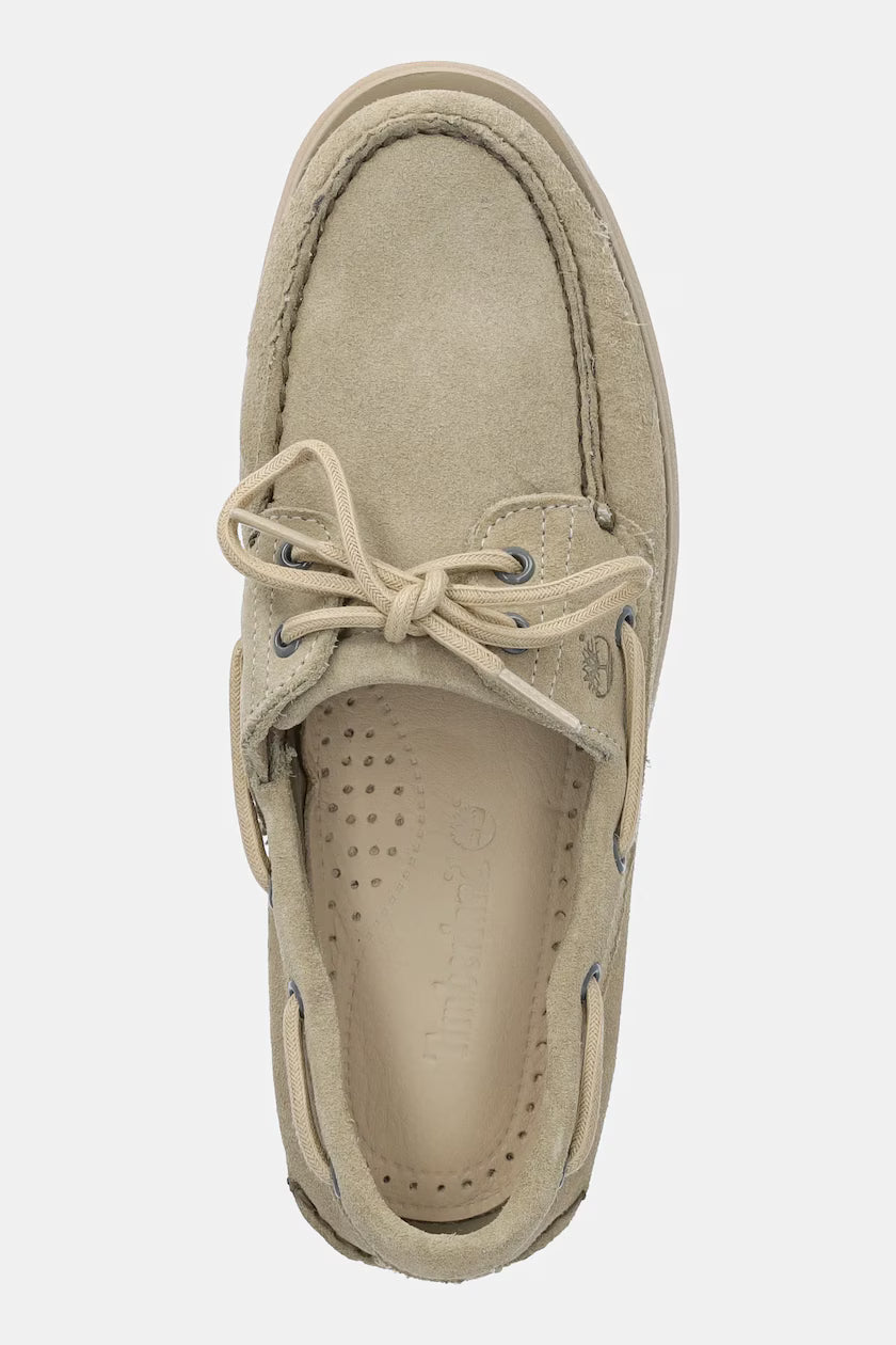 Timberland Scarpa da Barca Classic Uomo Tomaia in Pelle Verde Chiaro Suede