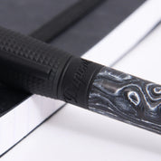 S.t.dupont biro penna roller fibra di carbonio Pvd lucido nero storm 14,8x1,5 cm 412395L