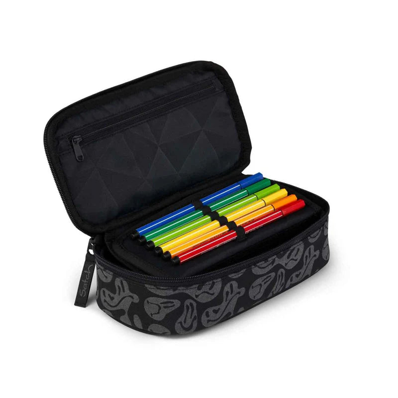 Satch Set Zaino + sacca + borraccia + astuccio pack 30 litri Blurry Faces Nero e grigio LIMITED