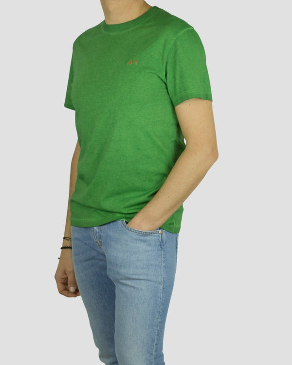 Sun68 Maglietta Special Dyed Cotone Verde-2