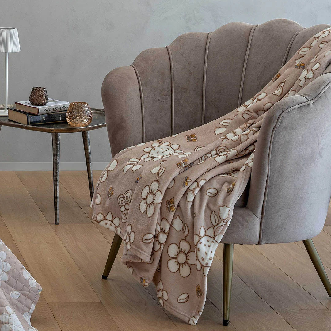 THUN Plaid Coperta Stampa 120x160 cm - Fantasia Exclusive Collection Beige 019818