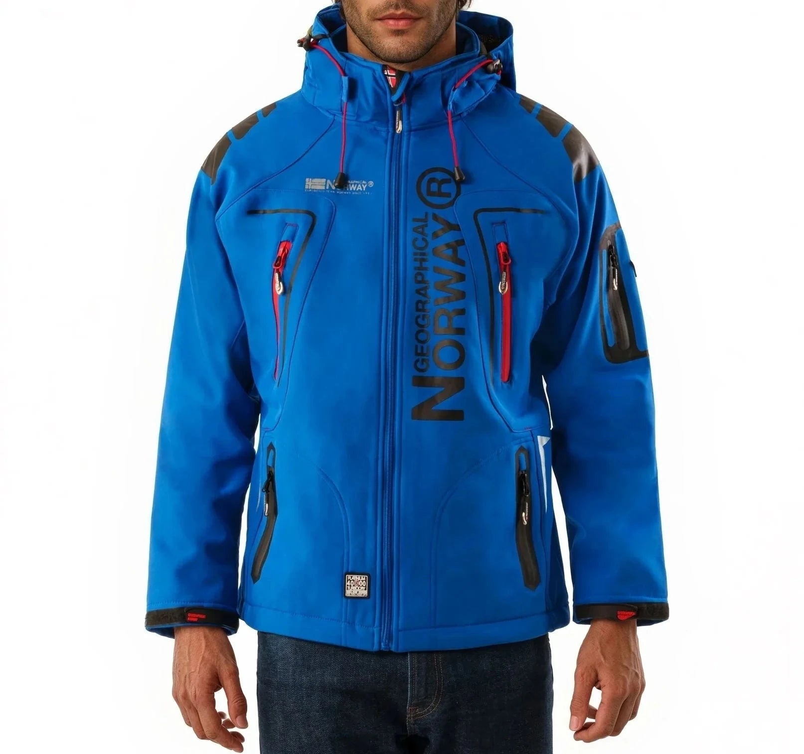 Geographical Norway Giubbotto Multifunzione Con Tasche Esterne Blu Royal Uomo