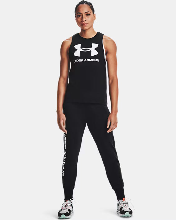 Under Armour Canotta Sportiva Donna Tank Top Elasticizzato Allenamento UA Tech Nero