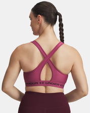 Under Armour Reggiseno Sportivo Mid Crossback Donna Elasticizzato Allenamento UA Tech Fuchsia Dusk