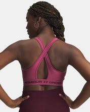 Under Armour Reggiseno Sportivo Mid Crossback Donna Elasticizzato Allenamento UA Tech Fuchsia Dusk