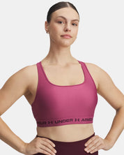 Under Armour Reggiseno Sportivo Mid Crossback Donna Elasticizzato Allenamento UA Tech Fuchsia Dusk
