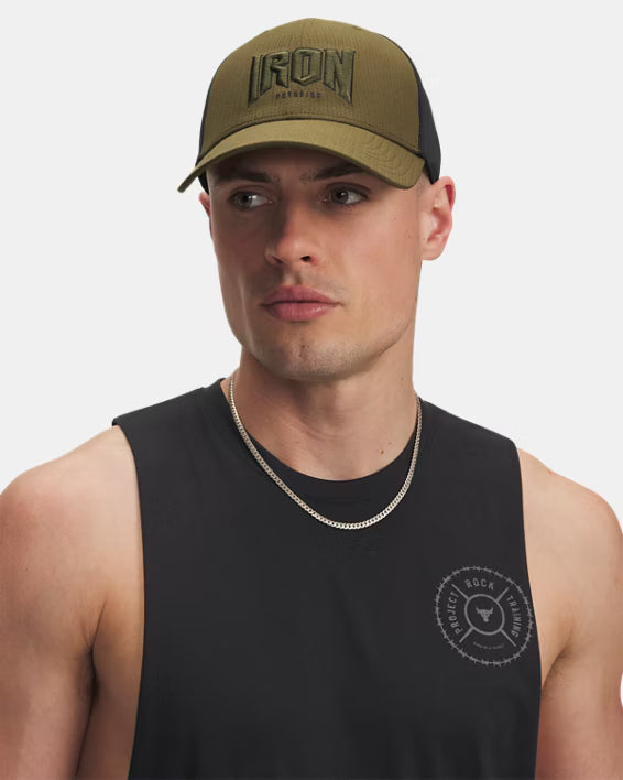 Under Armour Cappello Project Rock Trucker con visiera Poliestere Nero Verde Militare
