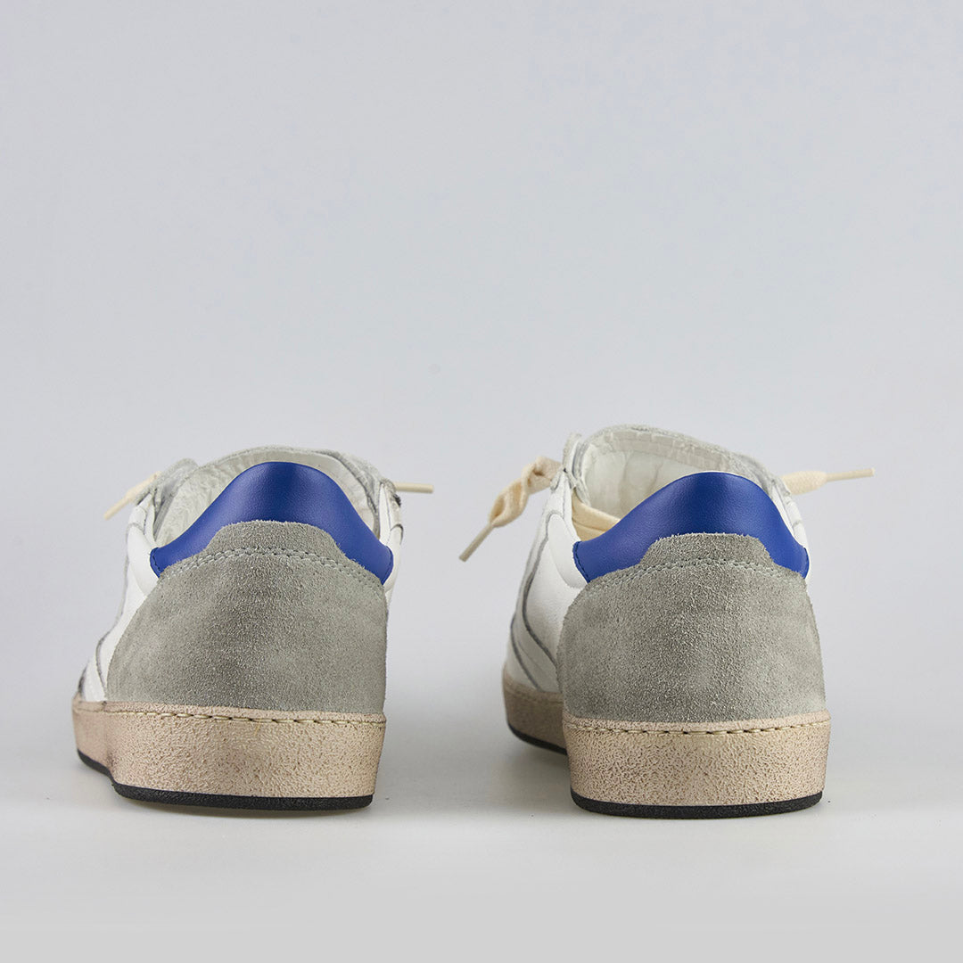 Valsport Scarpa Sneaker Davis Heritage in Nappa Bianco Blu uomo pelle artigianale