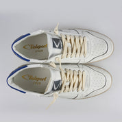 Valsport Scarpa Sneaker Davis Heritage in Nappa Bianco Blu uomo pelle artigianale