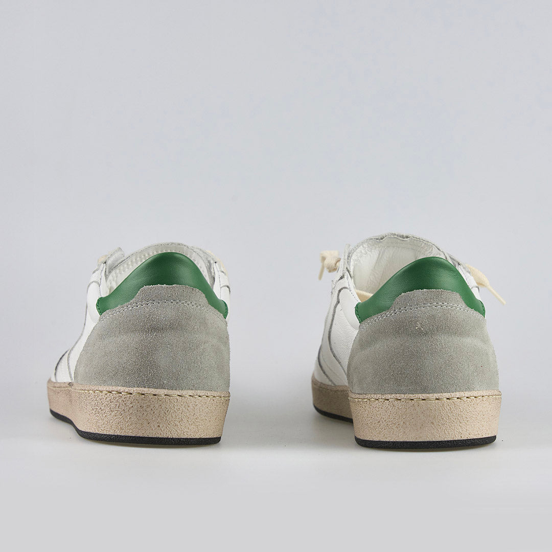 Valsport Scarpa Sneaker Davis Heritage in Nappa Bianco verde uomo pelle artigianale