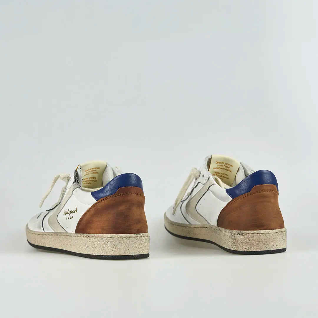 Valsport Scarpa Sneaker Davis Heritage in Nappa Bianco Marrone Dust Uomo