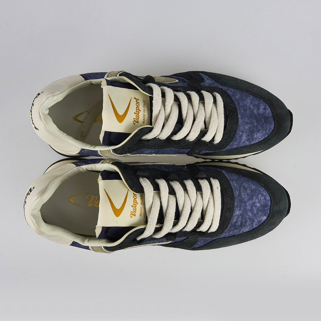 Valsport scarpe sneakers Magic Heritage nylon vintage pelle artigianali Made in Italy BLU