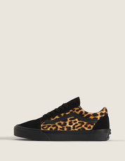 Vans Sneaker Donna Old Skool Tomaia Nero con Inserti Suede Trama Leopardato
