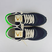 Valsport Scarpe Sneaker artigianali pelle Made in ITALY Start Run Nylon Vintage Blu