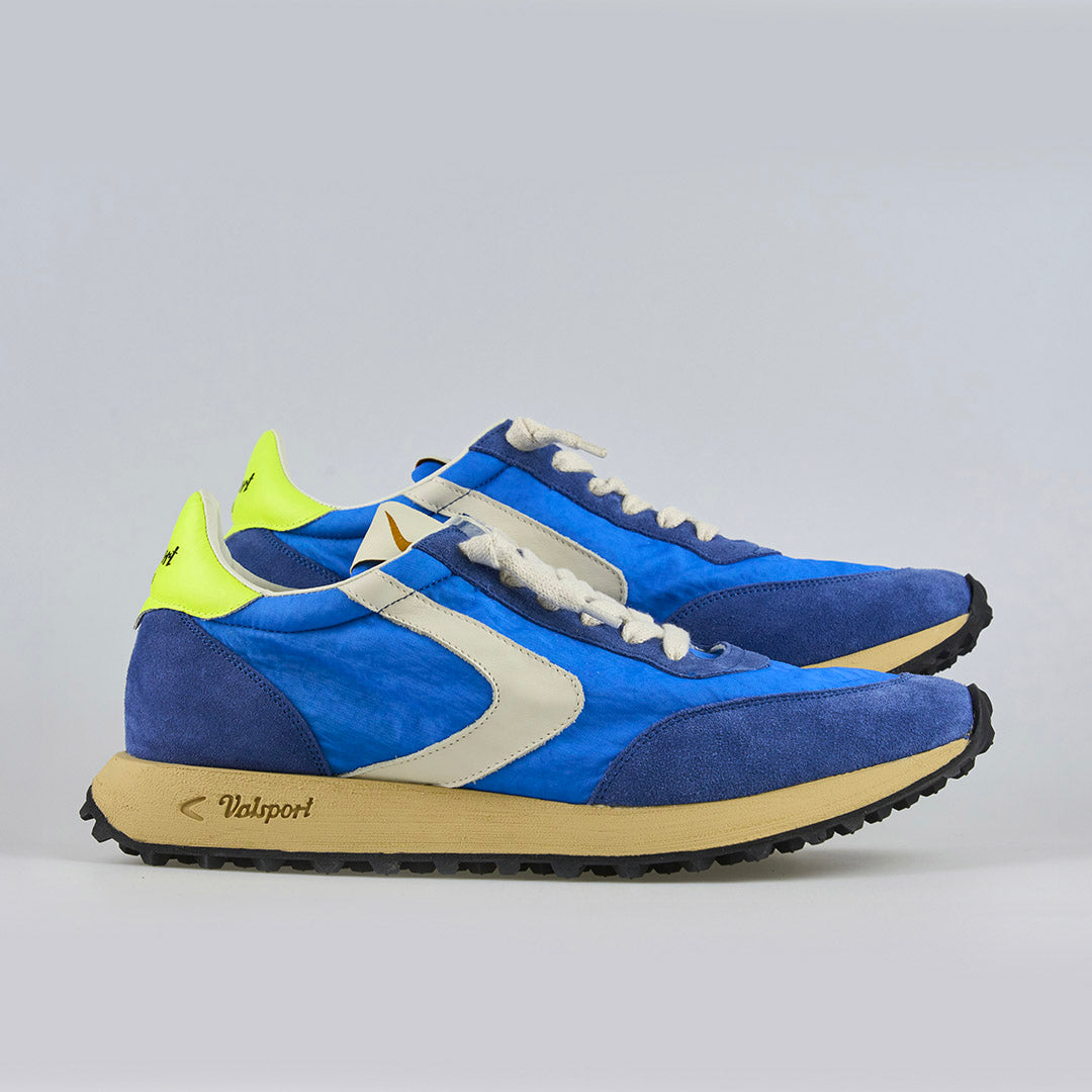 Valsport Scarpe Sneaker artigianali pelle Made in ITALY Start Run Nylon Vintage Royal