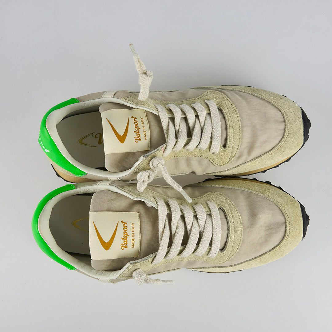 Valsport Scarpe Sneaker artigianali pelle Made in ITALY Start Run Nylon Vintage frost