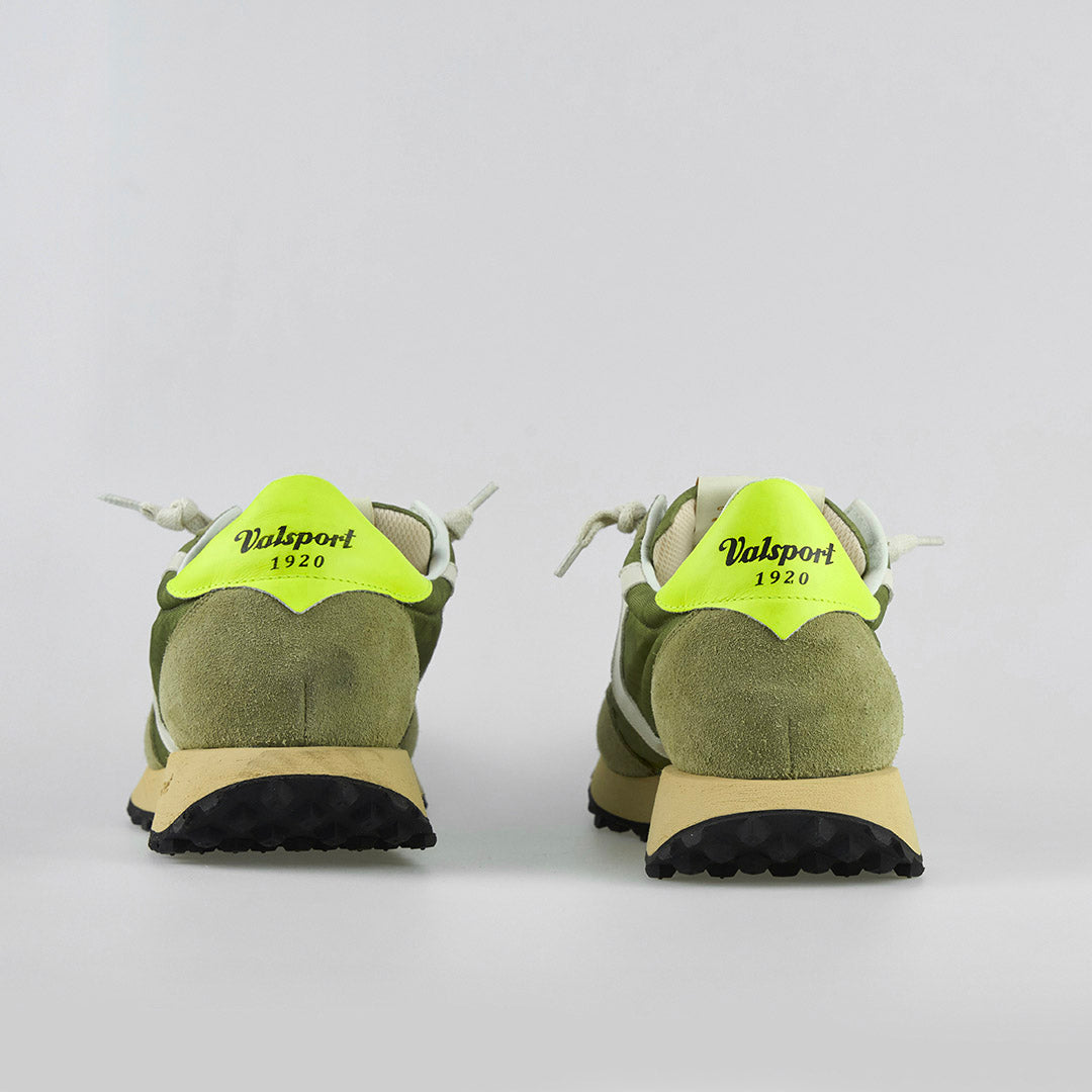 Valsport Scarpe Sneaker artigianali pelle Made in ITALY Start Run Nylon Vintage Olive