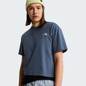 The North Face T-Shirt Donna Evolution Simple Dome Cropped Misto Cotone Grigio Granite