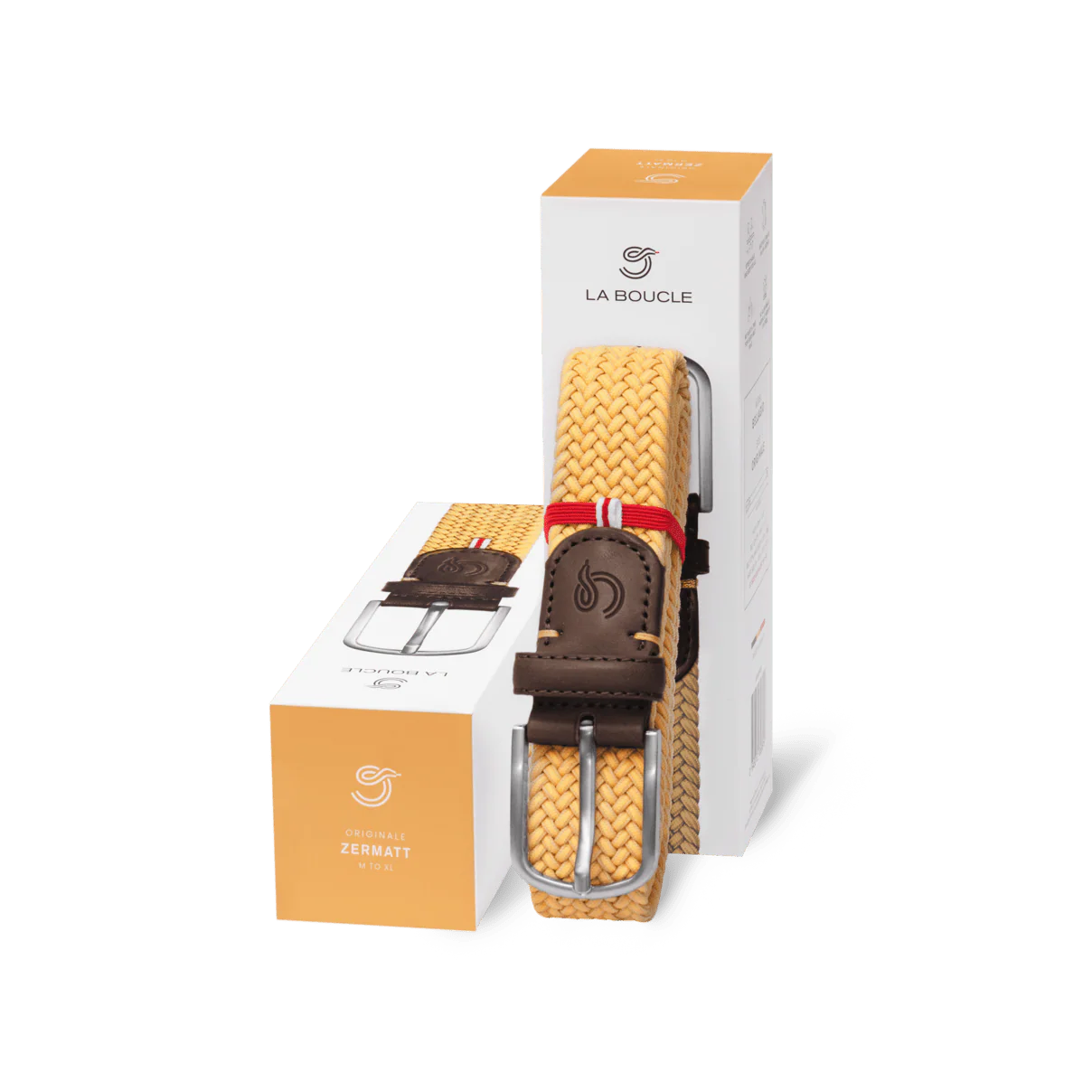 La Boucle cintura intrecciata con fibbia in metallo premium box regalo Zermatt giallo