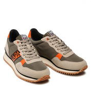 Napapijri Low Running Sneakers in Nylon and Leather Beige