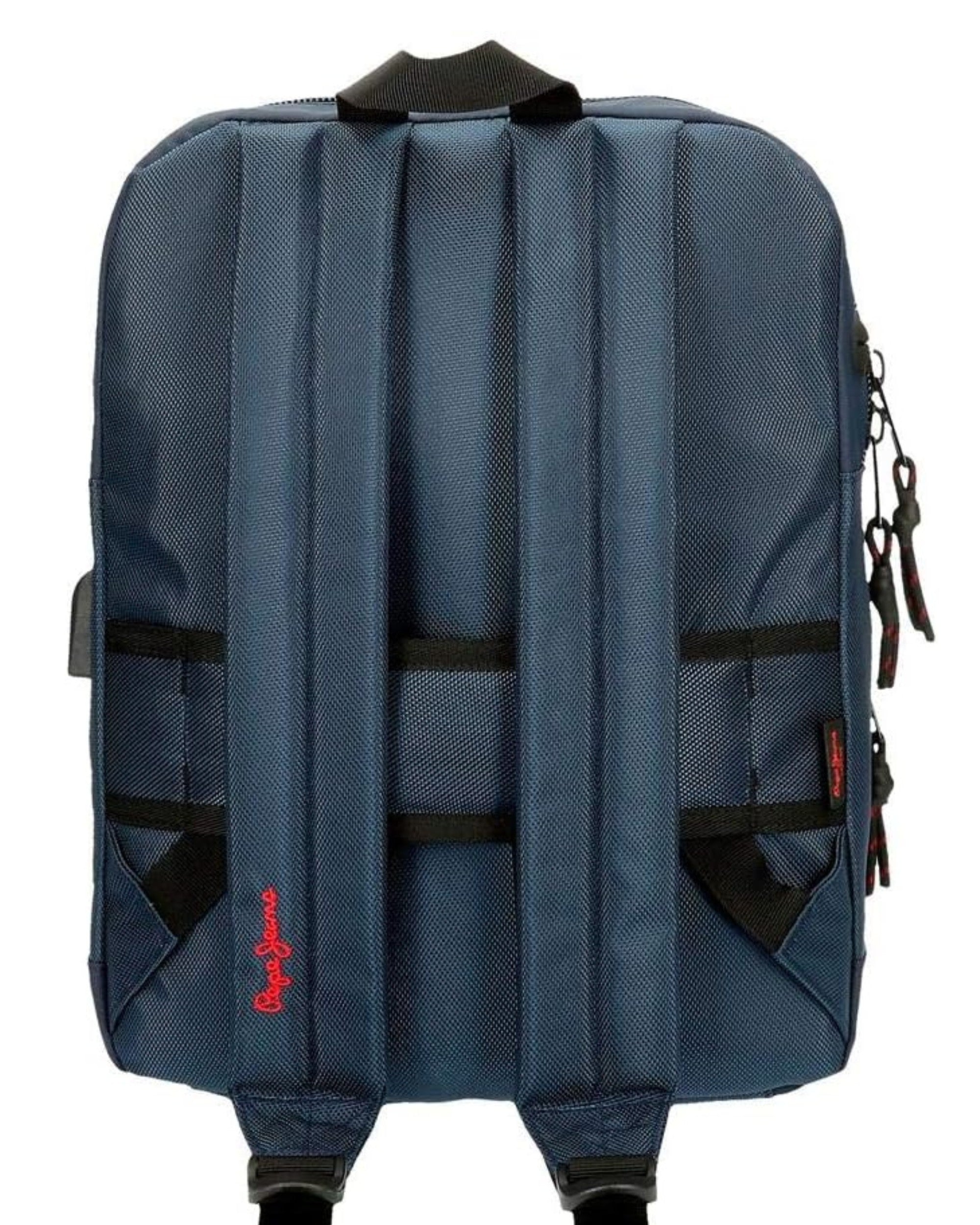 Pepe Jeans Bromley Backpack - Laptop Compartment For 13.3", USB Port, Headphone Output, Ergonomic Straps, Polyester, 27x36x12cm