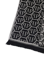 Philipp Plein All Over Logo Stole 180x40 cm Grey