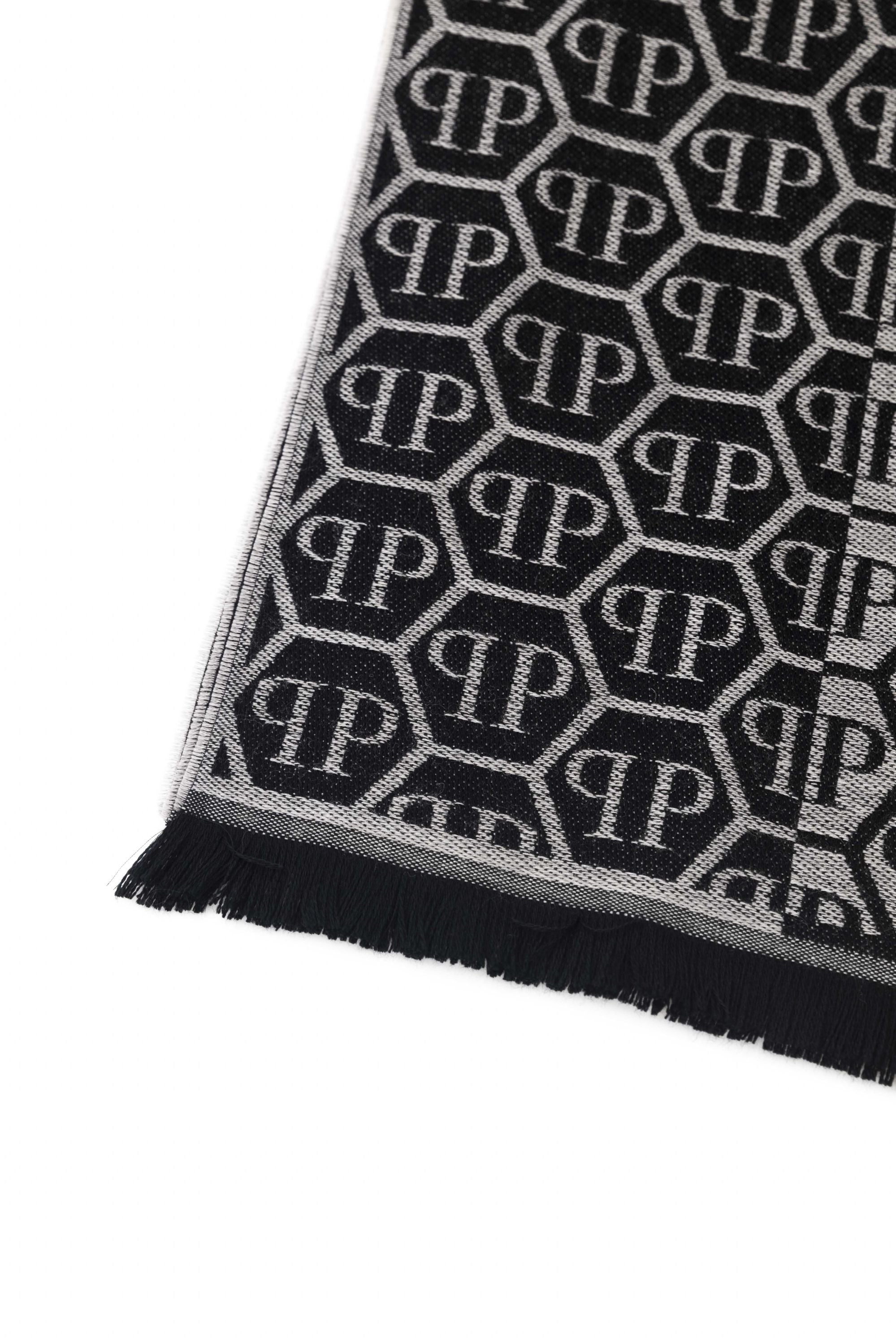 Philipp Plein All Over Logo Stole 180x40 cm Grey