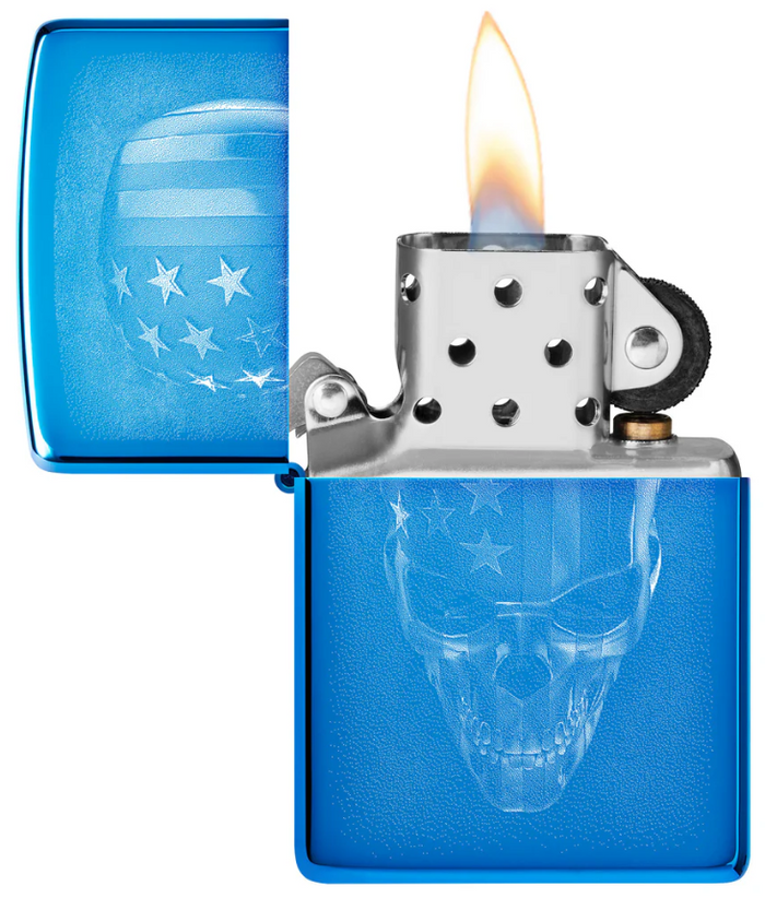 Zippo Refillable Windproof Made In Usa In Blue Gift Box Unisex 4