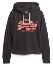 Superdry Hoodie Neon VL Graphic in Black Cotton