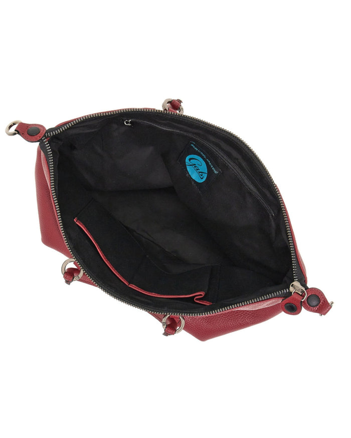 Gabs Backpack Transformable into Shopper, Trunk and Hobo in Red Leather 7