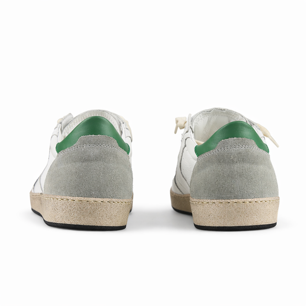 Valsport Scarpa Sneaker Davis Heritage in Nappa Bianco verde uomo pelle artigianale