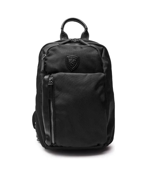 Blauer Zaino Doyers Backpack per Uomo monospalla taslan ed ecopelle NERO