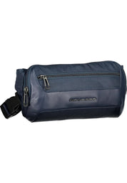 Piquadro Small Leather And Fabric Bag 40x15x5 Cm Blue Men