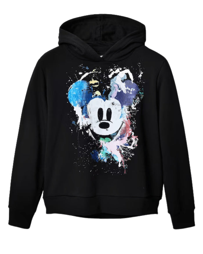 Desigual Woman Sweat "mickey Splash" Nero Donna 1