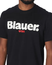 Blauer T-shirt Con Maxi Logo Nero Uomo