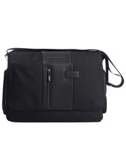 Piquadro Messenger Borsa Porta Pc 14 Pelle E Tessuto Nero Uomo