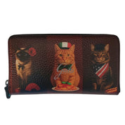 Gabs Portafoglio portamonete slot card zip around Pelle Gmoney17 Bull Pet Animals Gatti rosso