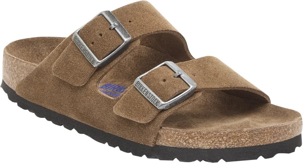 Birkenstock Clog Arizona Suede Leather sandalo donna sughero lattice Calzata Stretta Dark Tea Marrone
