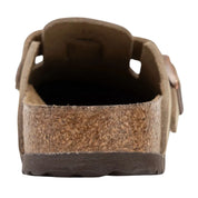 Birkenstock Sandalo Clog Boston tabacco, Oiled Leather calzata stretta in pelle Made in Germany