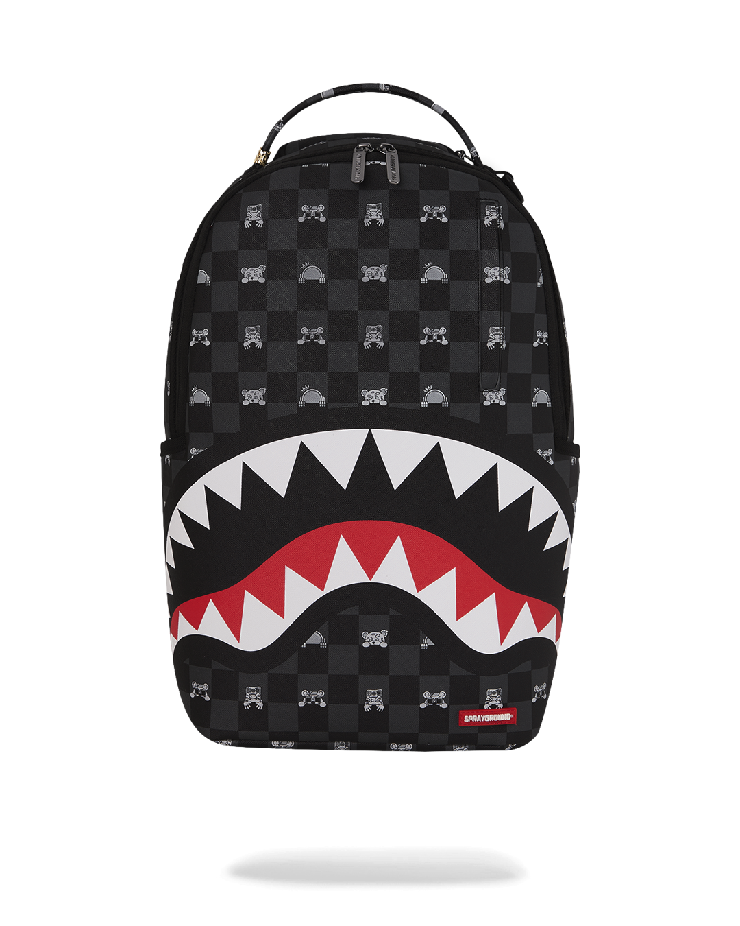Sprayground Zaino Big Backpack Scuola City Viaggio GRAY PEEKING CHARACTER CHECK DLXSV BACKPACK