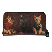 Gabs Portafoglio portamonete slot card zip around Pelle Gmoney17 Bull Pet Animals Gatti rosso
