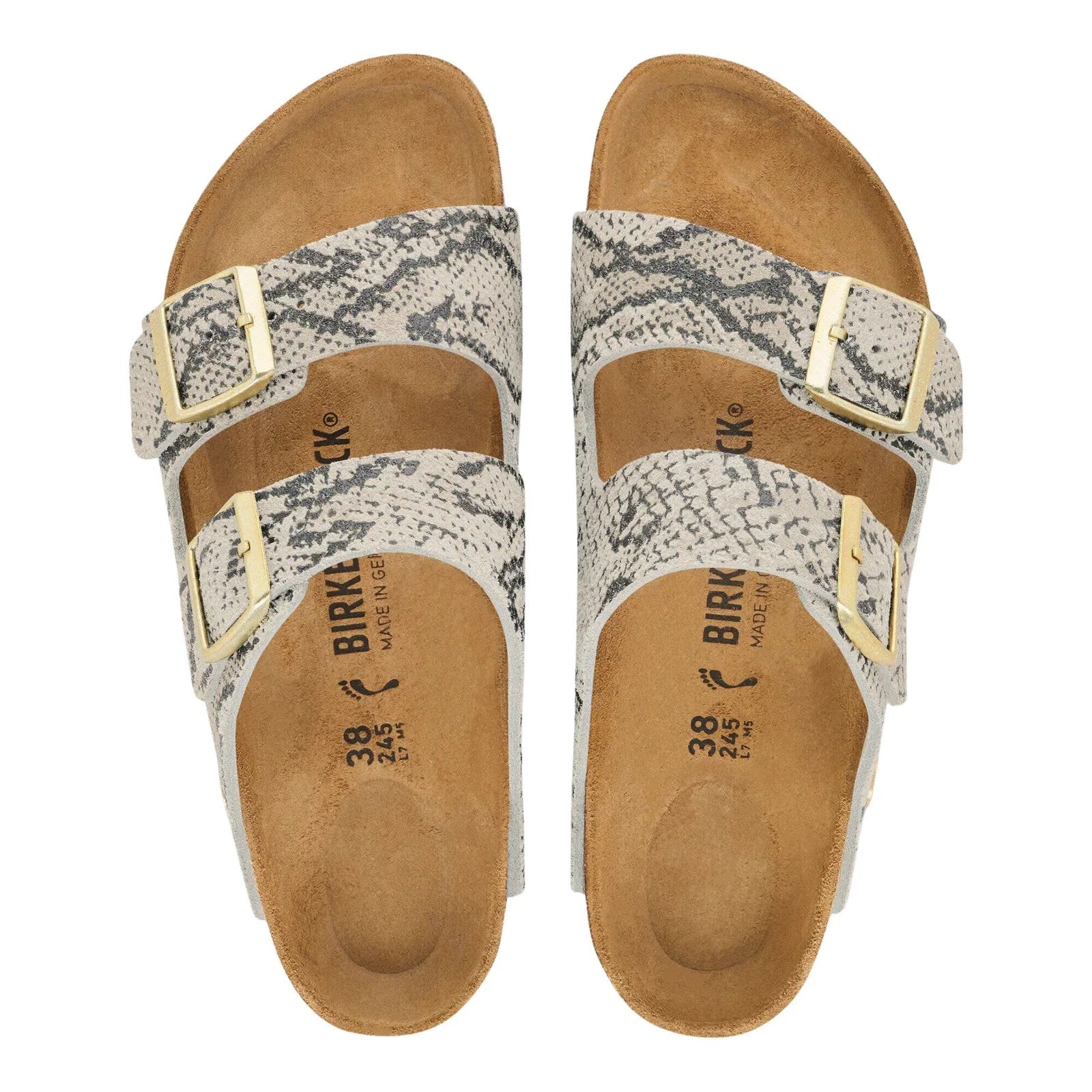 Birkenstock Clog Arizona pelle scamosciata Snake sandalo donna sughero calz stretta - Made in Germany
